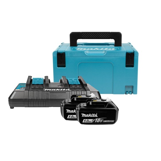 Makita Accessories 197629-2 Starter kit - 2 x Battery BL1850B 18V 5.0Ah + Duo charger DC18RD in MBox 3